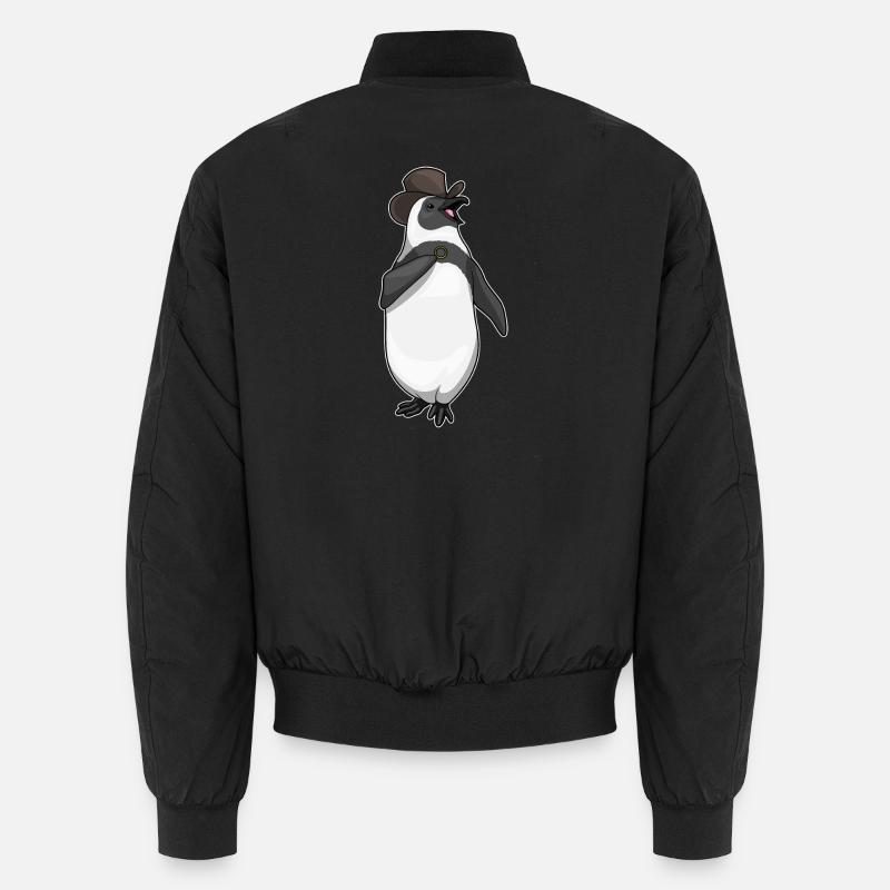 Pinguin Bräutigam Ehering Hochzeit - Unisex Bomberjacke - Schwarz