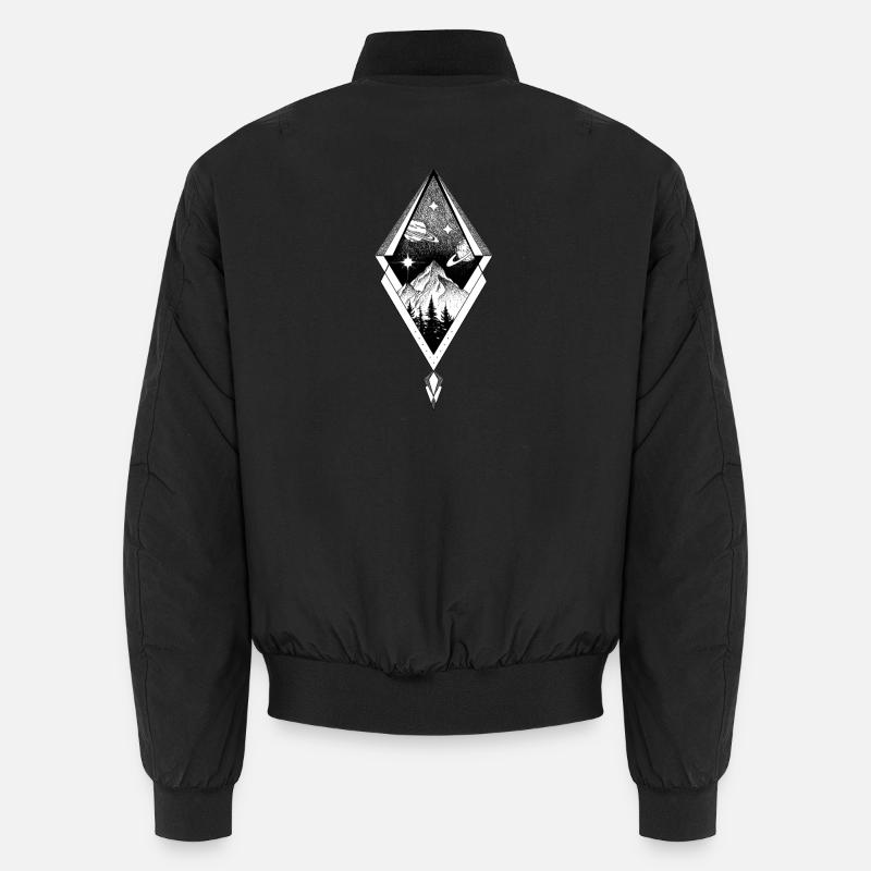 Planet night moon geometry diamond Unisex Bomber Jacket