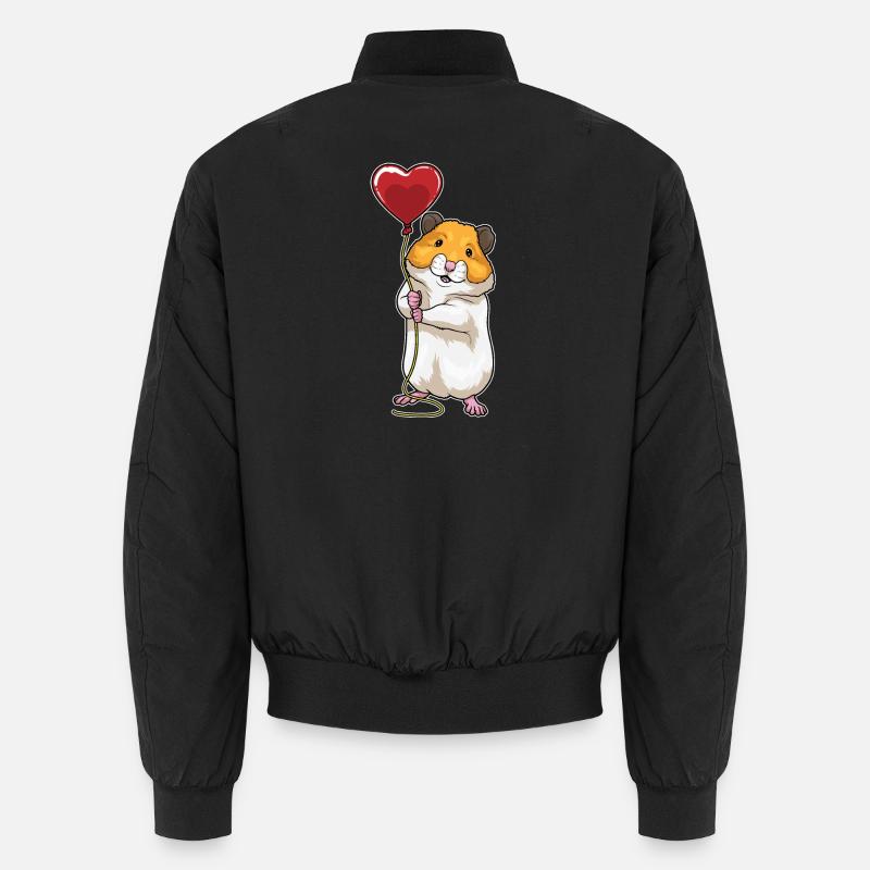 Ballon Cœur de Hamster - Bomber unisexe - noir