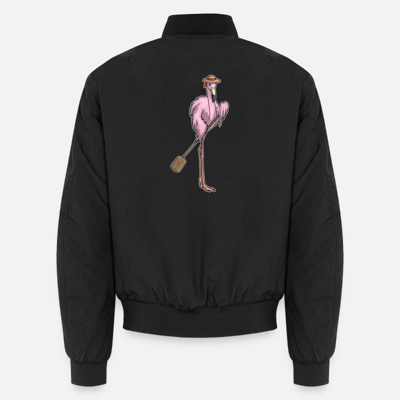 Flamingo Paddle - Unisex Bomber Jacket - black
