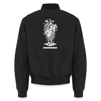 Guided By Nature's Flow - Dunkles Botanisches Anat - Unisex Bomberjacke - Schwarz - Hinten - AI Model Male 185 light (185cm)
