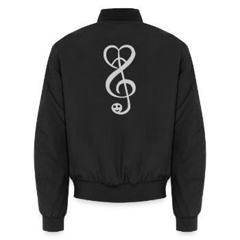 peace love music - Unisex Bomberjacke - Schwarz - Hinten - AI Model Male 185 light (185cm)