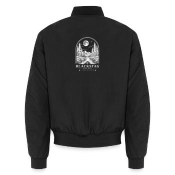 Stille Stunden im Wald - Unisex Bomberjacke - Schwarz - Hinten - AI Model Male 185 light (185cm)