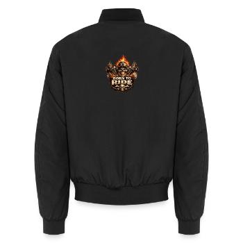 Born to Ride Skull Moto Flame - Unisex Bomber Jacket - black - Back - AI Model Male 185 light (185cm)