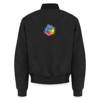 Colour Splash - Unisex Bomber Jacket - black - Back - AI Model Male 185 light (185cm)