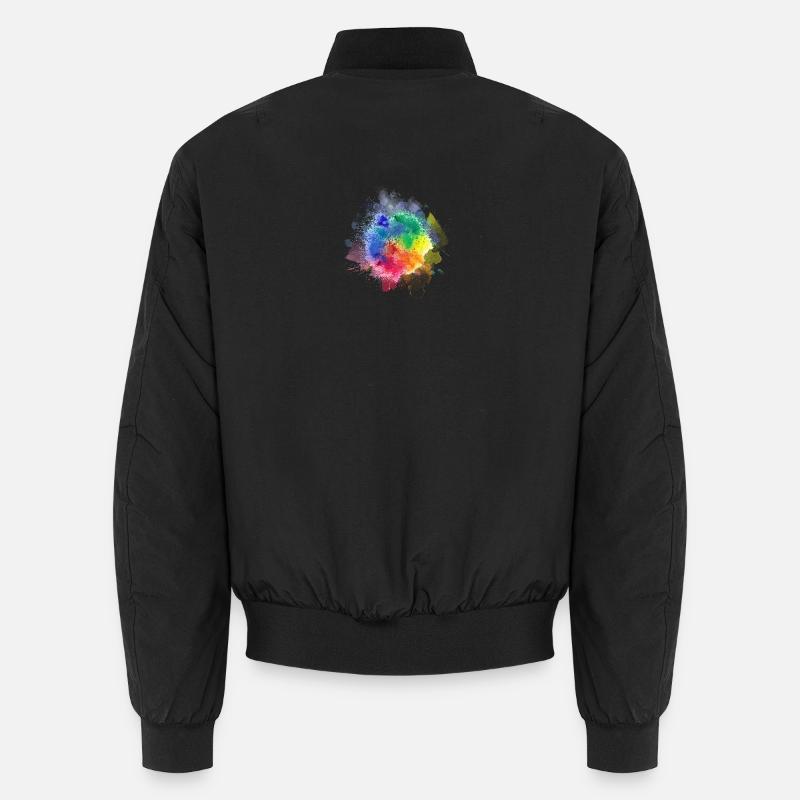 Farbenfrohe Kaleidoskop-Verschmelzung - Unisex Bomberjacke - Schwarz