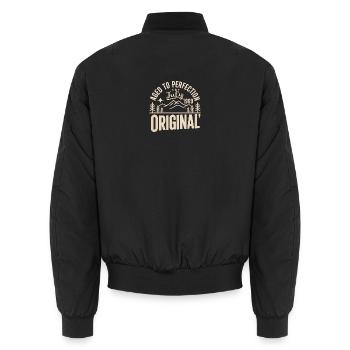 July 1969 – Legend of the Peaks and Mountains - Unisex Bomber Jacket - black - Back - AI Model Male 185 light (185cm)