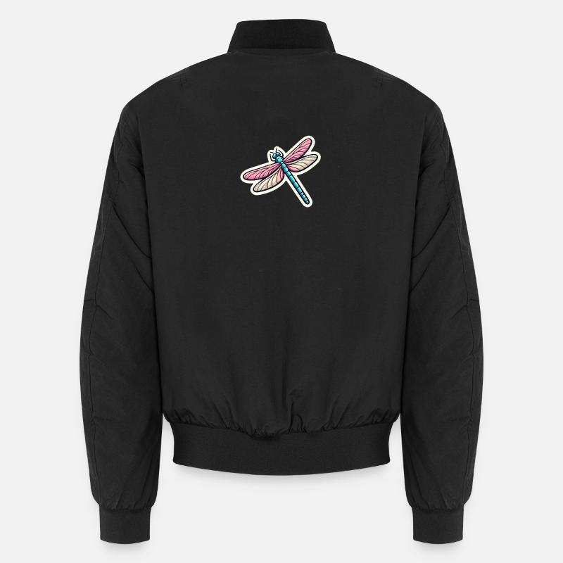 Dragonfly in pastel - Unisex Bomber Jacket - black