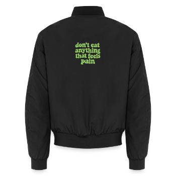 Werde vegan und rette die Tiere - Unisex Bomberjacke - Schwarz - Hinten - AI Model Male 185 light (185cm)
