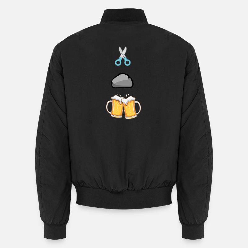 Schere Stein Paarbiier - Unisex Bomberjacke - Schwarz