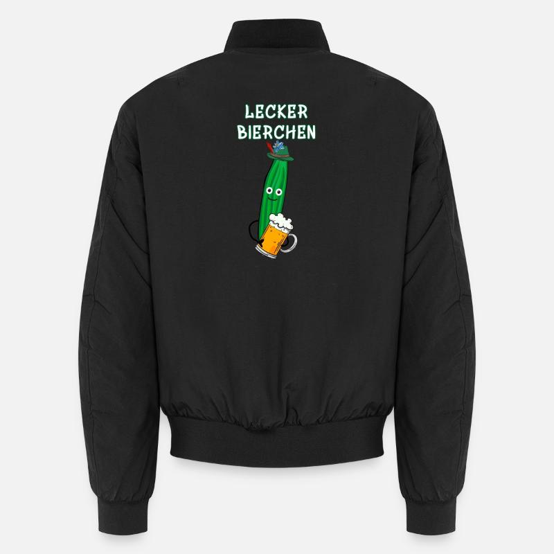 Gurke, Partygurke, Bier, Lecker Bierchen.Gurke - Unisex Bomberjacke - Schwarz