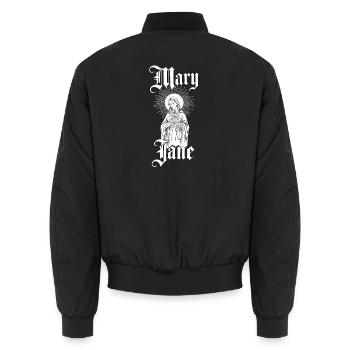 Mary-Jane-Gotik-Ikone - Unisex Bomberjacke - Schwarz - Hinten - AI Model Male 185 light (185cm)