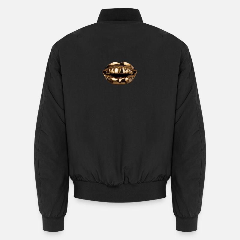 Lèvres dorées grillées - Bomber unisexe - noir