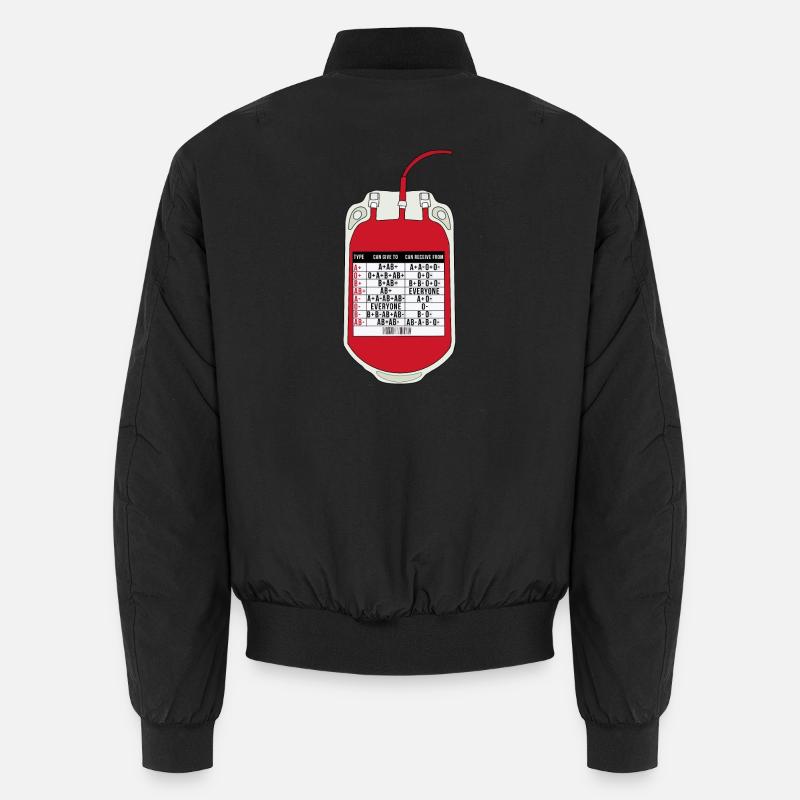 Tabelle der Blutspender und -empfänger Unisex Bomberjacke