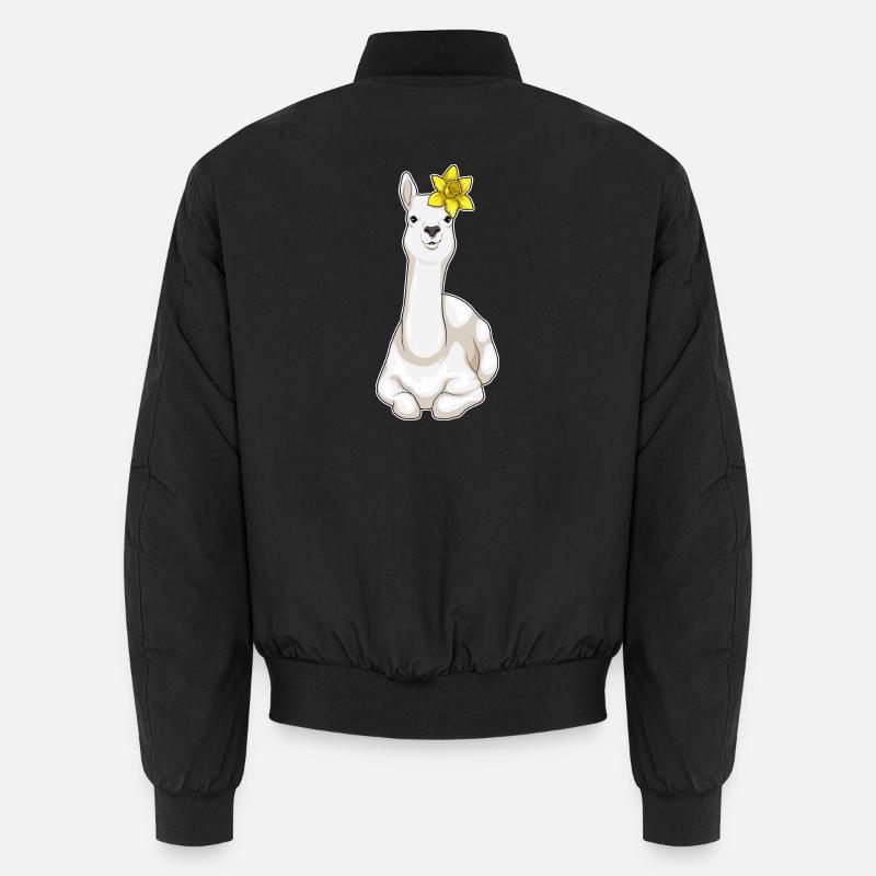 Lama Fleurs de Jonquille - Bomber unisexe - noir