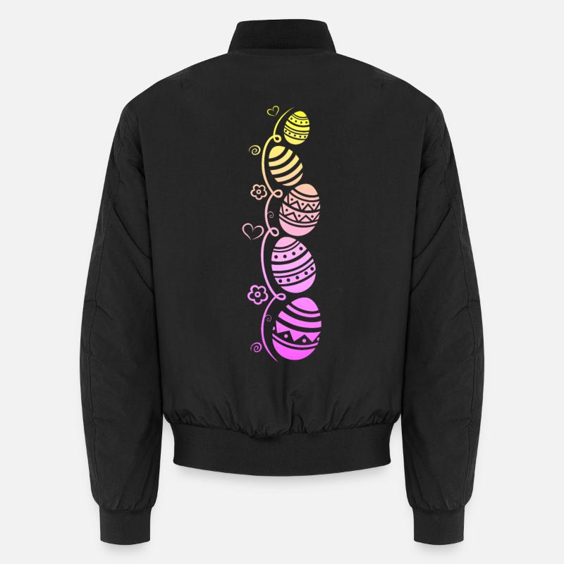 Bunte Ostereier zu Ostern - Unisex Bomberjacke - Schwarz