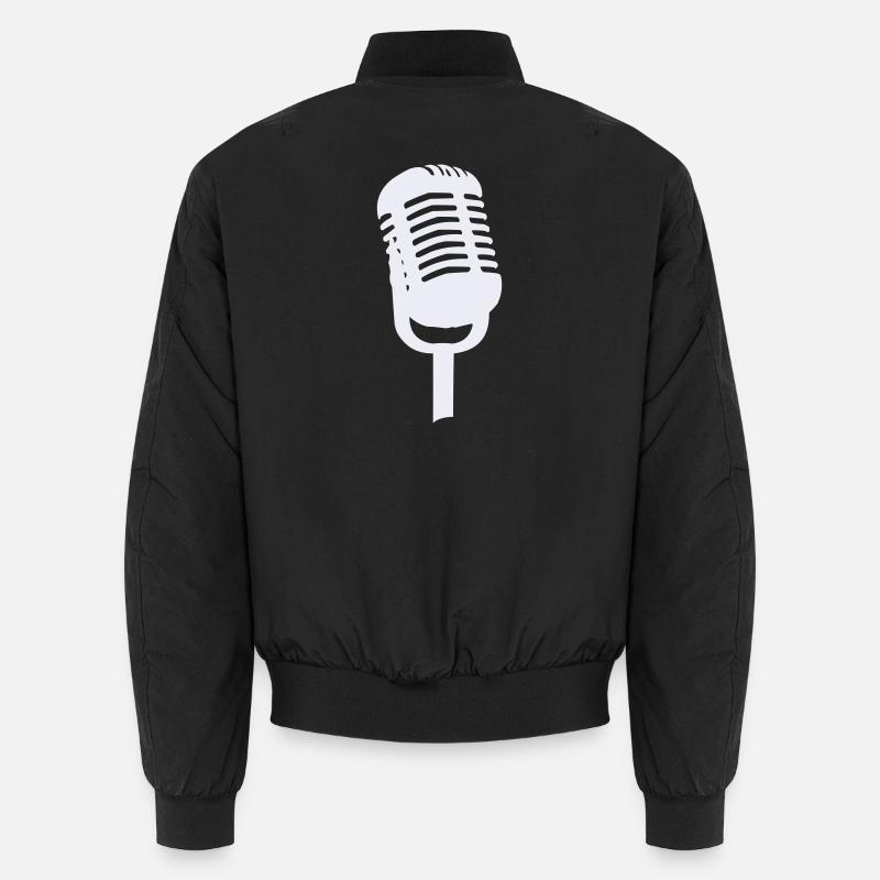 Mikrofon - Unisex Bomberjacke - Schwarz