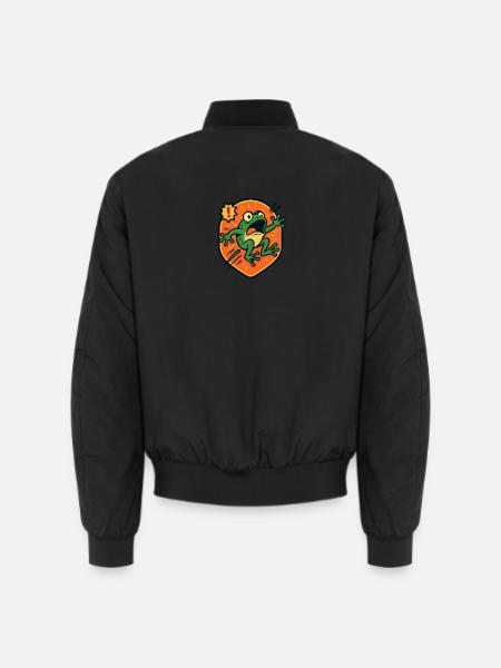 Panic Frog badge - Unisex Bomber Jacket - black