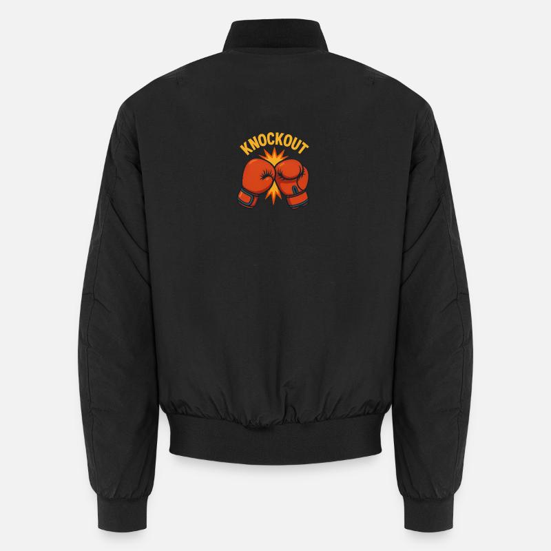 Knockout – Boxhandschuh Comic - Unisex Bomberjacke - Schwarz