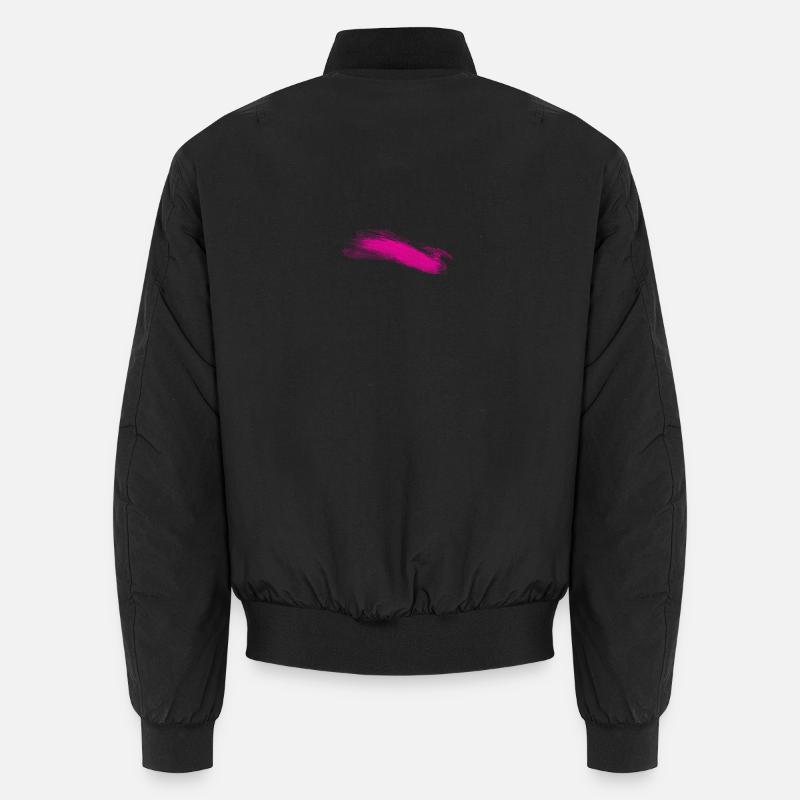 Pink Brush Stroke Accent Unisex Bomber Jacket