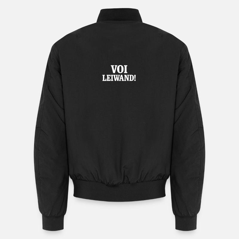 Voi Leiwand! Contrast Text Design - Unisex Bomber Jacket - black