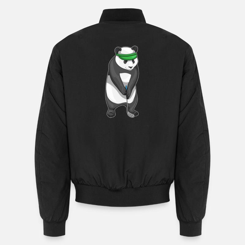 Panda Golf Golfschläger - Unisex Bomberjacke - Schwarz