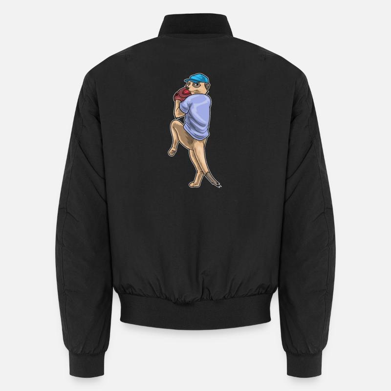 Erdmännchen Baseball Baseballhandschuh - Unisex Bomberjacke - Schwarz