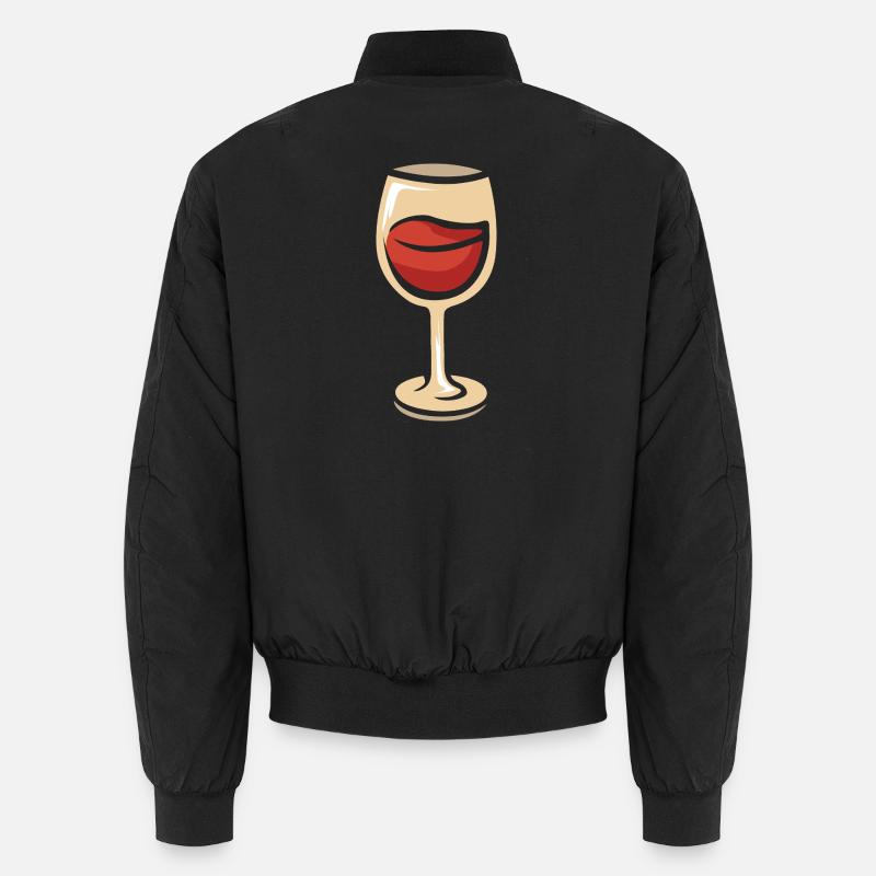Weinglas mit roten Lippen Unisex Bomberjacke