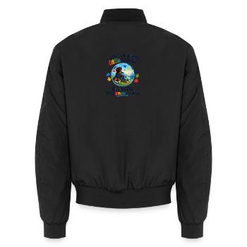 Eigene Kleine Welt - Unisex Bomberjacke - Schwarz - Hinten - AI Model Male 185 light (185cm)