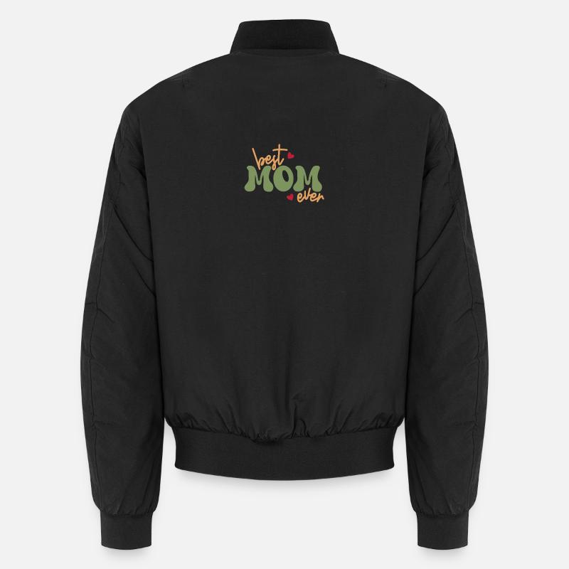 Best Mom Ever Heart Typography - Unisex Bomber Jacket - black