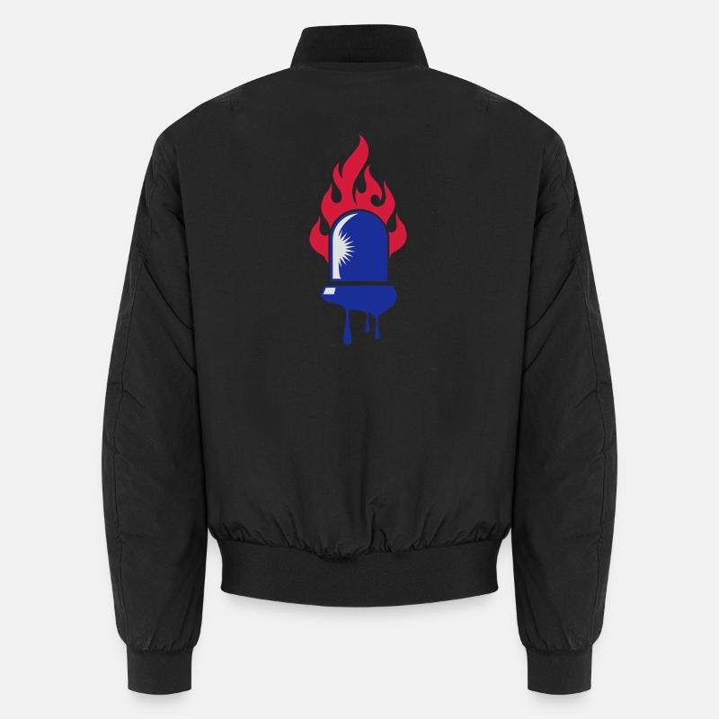 rotating blue beacon light-Fire department Unisex Bomber Jacket