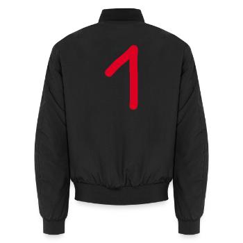 1 numéro un rouge anniversaire - Bomber unisexe - noir - Dos - AI Model Male 185 light (185cm)