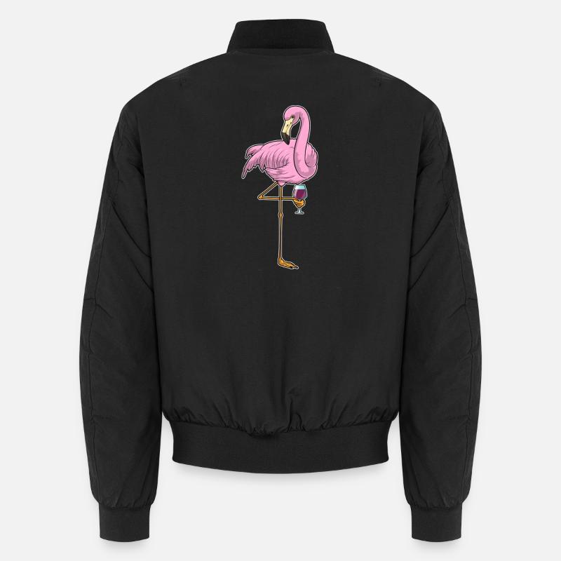 Flamingo Red Wine - Unisex Bomber Jacket - black
