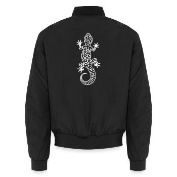 Gecko im Tropen-Outlines - Unisex Bomberjacke - Schwarz - Hinten - AI Model Male 185 light (185cm)