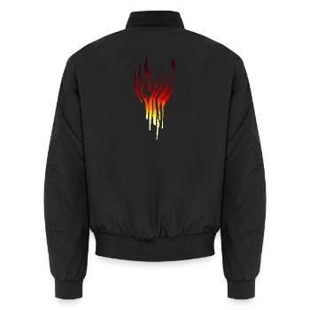 Flames Tribal - Unisex Bomber Jacket - black - Back - AI Model Male 185 light (185cm)