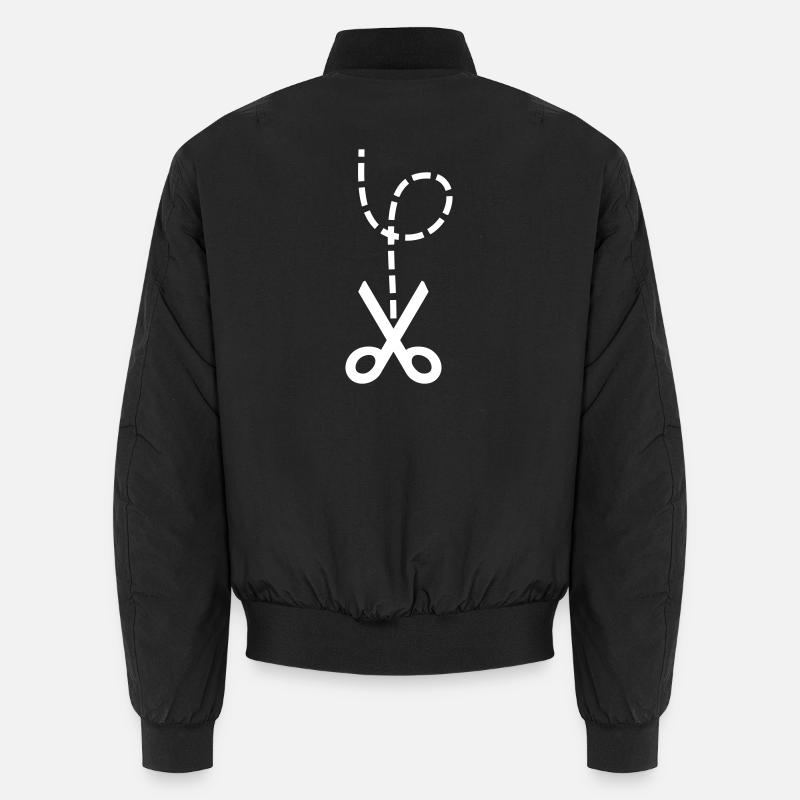 Schere – Herzschmerz & Anleitung Meme Design - Unisex Bomberjacke - Schwarz