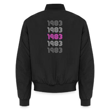 Style 1983 - Unisex Bomberjacke - Schwarz - Hinten - AI Model Male 185 light (185cm)