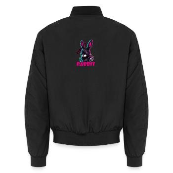 Futuristisches Neon-Kaninchen - Unisex Bomberjacke - Schwarz - Hinten - AI Model Male 185 light (185cm)