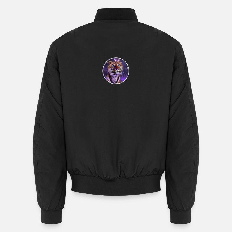 Cosmic Tiger in Neon Light - Unisex Bomber Jacket - black