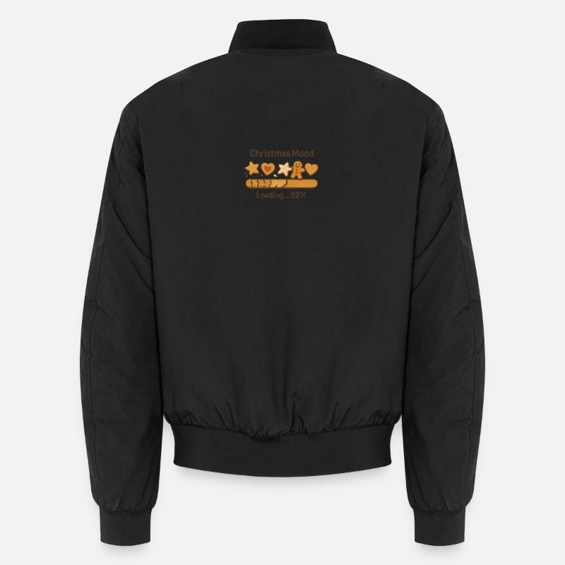 Christmas Mood Cookies Loading - Unisex Bomber Jacket - black
