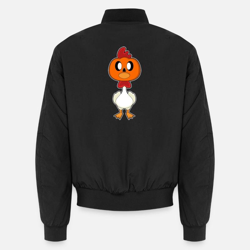 Poulet Halloween Citrouille - Bomber unisexe - noir