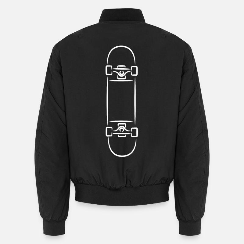 Skateboard Skizze - Unisex Bomberjacke - Schwarz