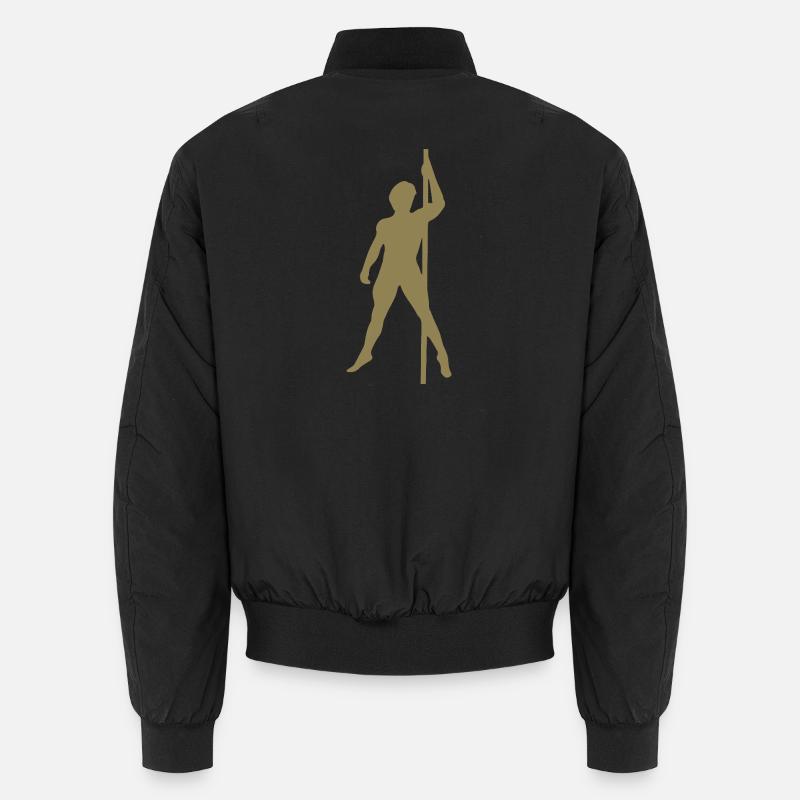 Männer Silhouette Pole Dance Exotischer Tanz - Unisex Bomberjacke - Schwarz
