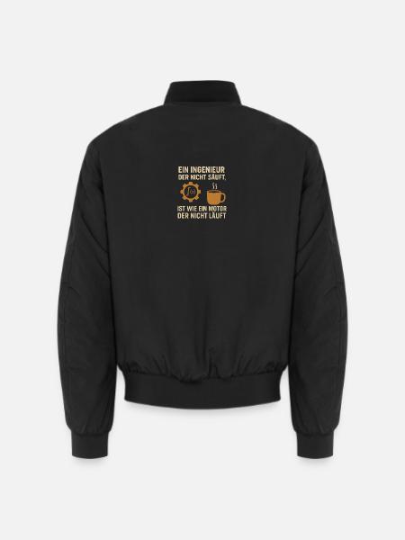 Engineer Humor Coffee Engine - Unisex Bomber Jacket - black