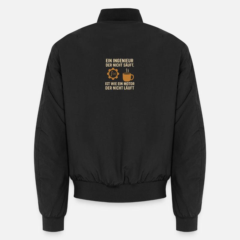 Engineer Humor Coffee Engine - Unisex Bomber Jacket - black