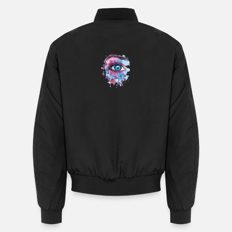 Œil floral psychédélique bleu Bomber unisexe