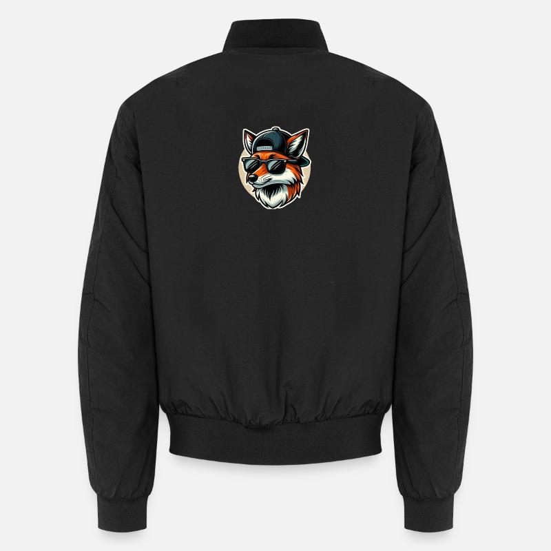Fuchs mit Sonnenbrille und Cap Unisex Bomberjacke