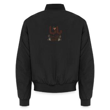 Papa zum ersten Mal 2027 – Arabisch - Unisex Bomberjacke - Schwarz - Hinten - AI Model Male 185 light (185cm)