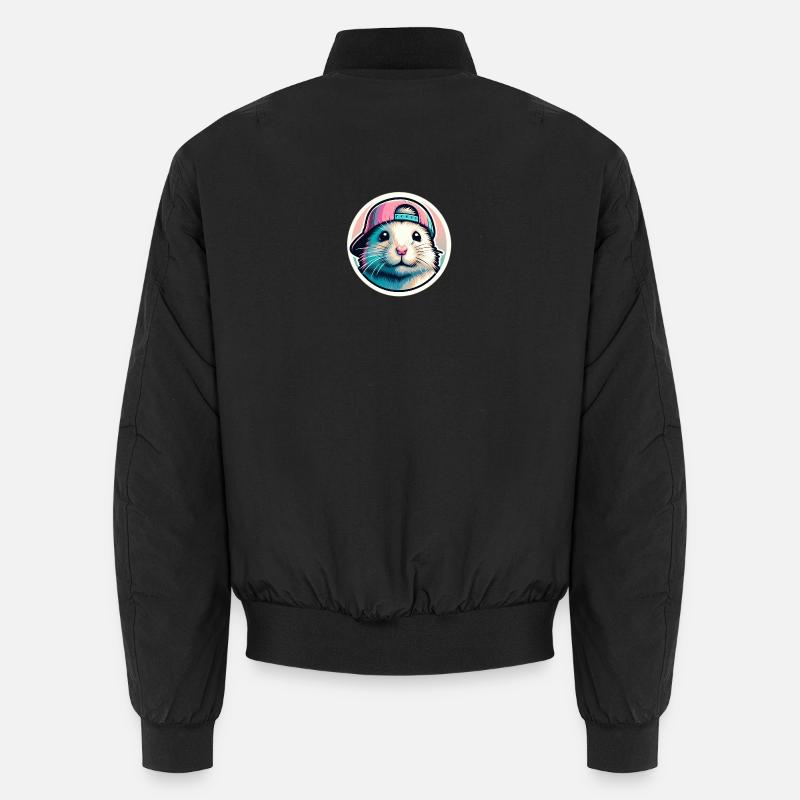 Hamster mit Kappe in Pastell Unisex Bomberjacke