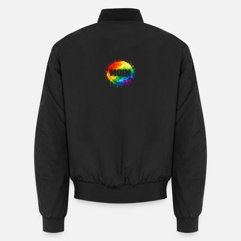 Moin im Regenbogenwasserfall - Unisex Bomberjacke - Schwarz
